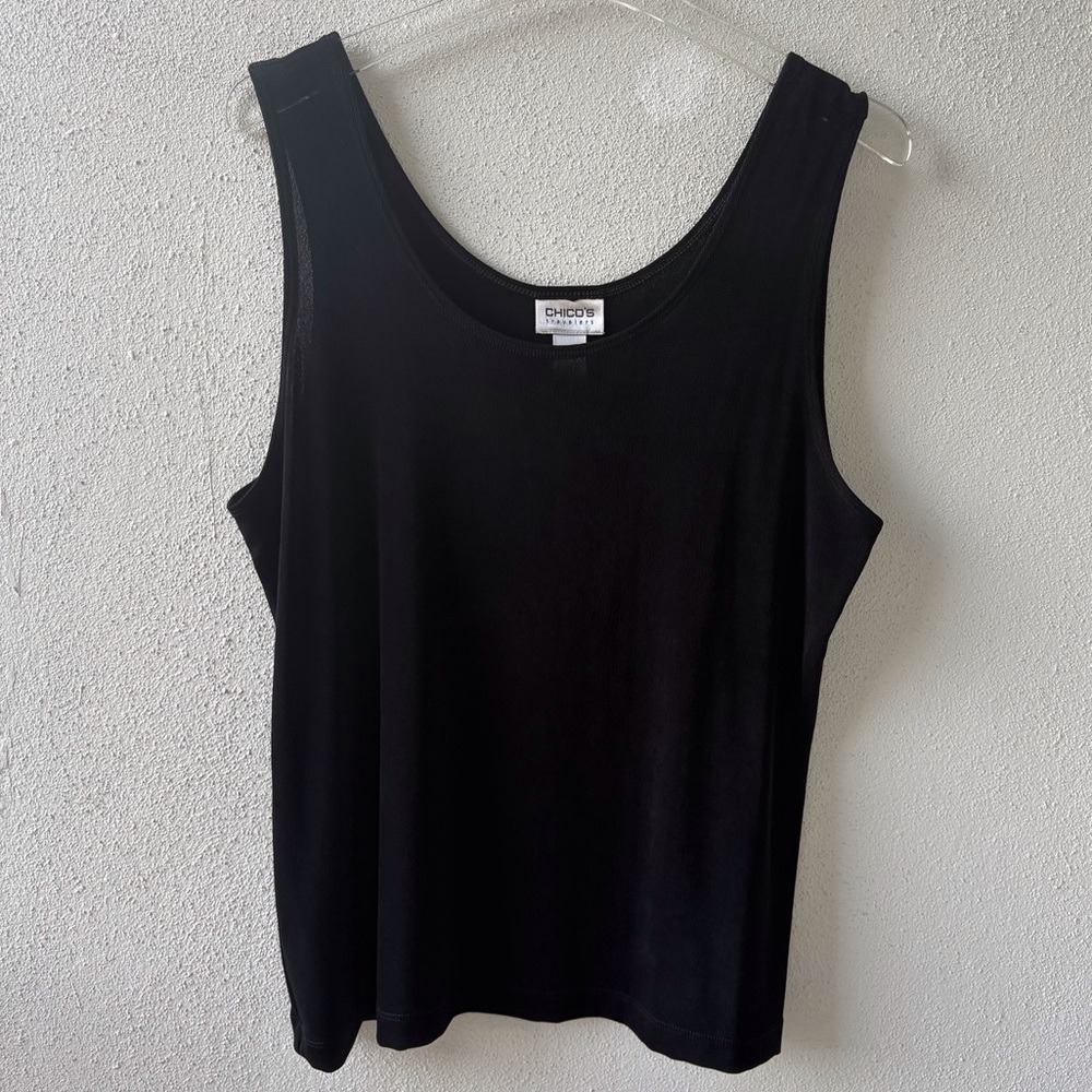 Chico's Black Scoop Neck Tank Top